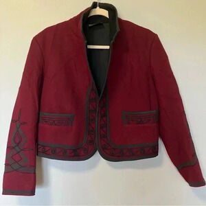 Altiplano  100% wool burgundy embroidered cropped jacket